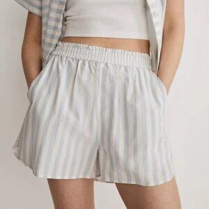 NWT Madewell Striped Elastic Waist Pull-On Shorts Sz‎ LG